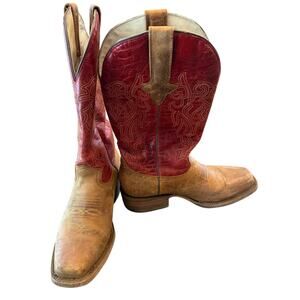 J.B. Dillon Women's Cowboy Boots Size 6 1/2 B Brown with Red Shaft